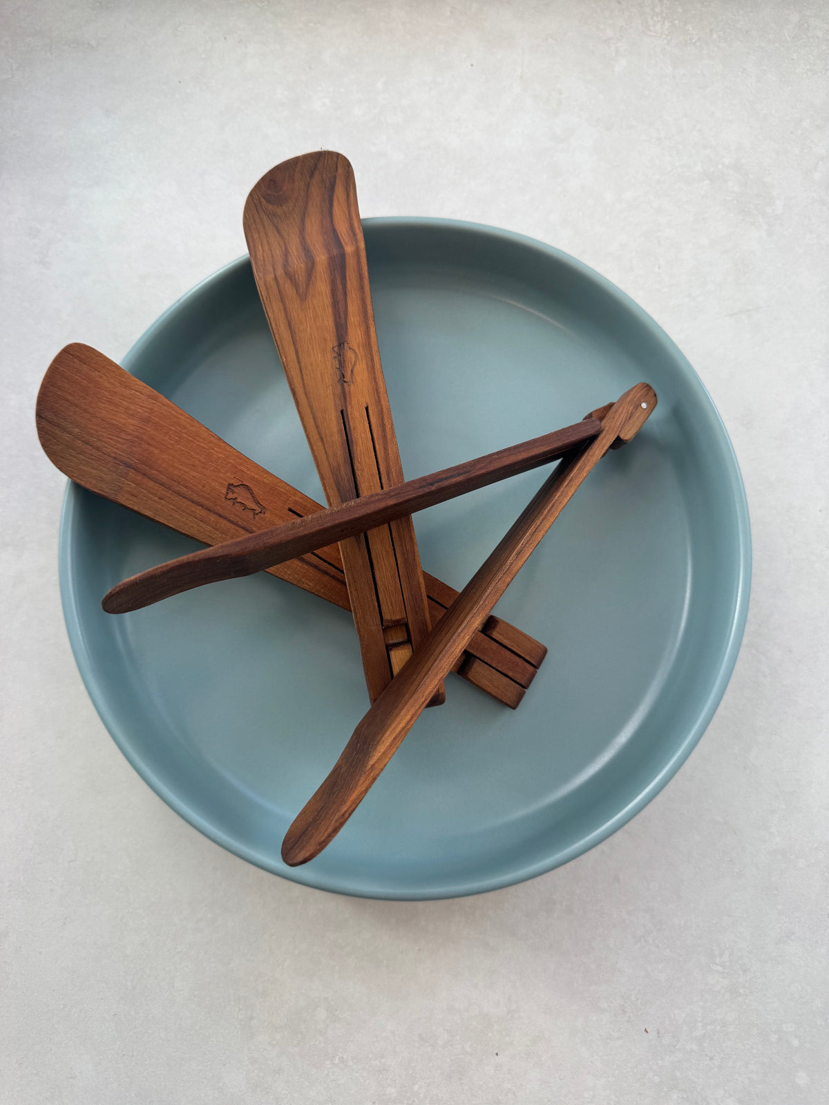 Teak Wooden Mini Tongs