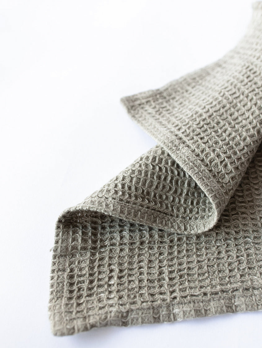 Hand Towel - Hand Loomed Waffle Cotton / Linen